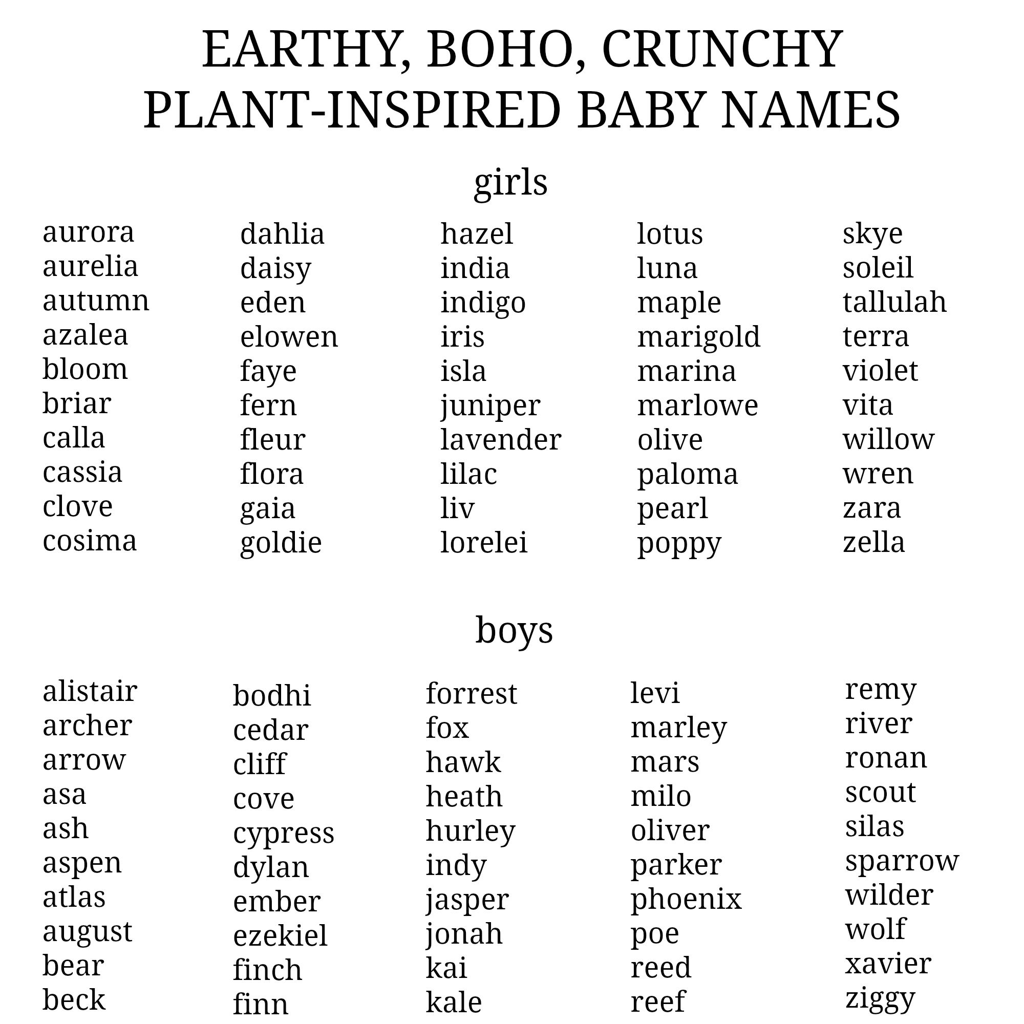 Featured image of post Crunchy Boho Names