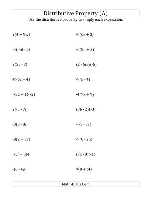 Featured image of post Distributive Property Algebraic Expressions Pdf