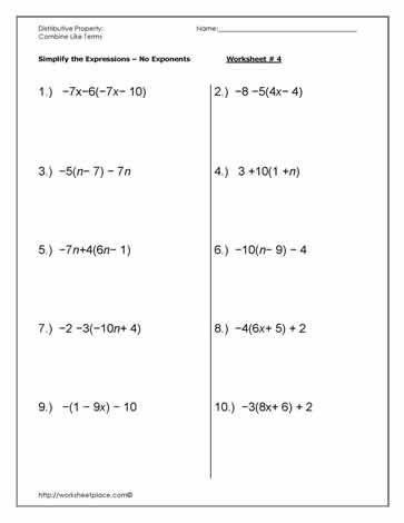 Featured image of post Distributive Property Simplifying Algebraic Expressions Worksheets