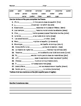 Featured image of post Present Tense Stem Changing Verbs Spanish Worksheet Pdf